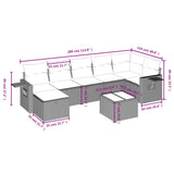 vidaXL 7-delige Loungeset met kussens poly rattan zwart