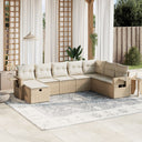 vidaXL 8-Piece Poly Rattan Lounge Set with Cushions Black