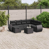 vidaXL 7-delige Loungeset met kussens poly rattan zwart