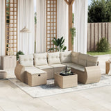 vidaXL 7-delige Loungeset met kussens poly rattan zwart