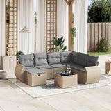 vidaXL 7-delige Loungeset met kussens poly rattan zwart