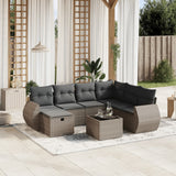 vidaXL 7-delige Loungeset met kussens poly rattan zwart