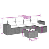 vidaXL 5-Piece Lounge Set with Cushions Poly Rattan Black