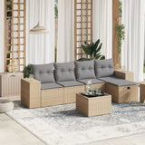 vidaXL 5-Piece Lounge Set with Cushions Poly Rattan Black