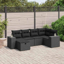 vidaXL 6-Piece Lounge Set with Cushions Poly Rattan Black