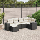 vidaXL 6-Piece Lounge Set with Cushions Poly Rattan Black