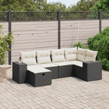 vidaXL 6-Piece Lounge Set with Cushions Poly Rattan Black