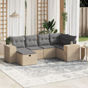 vidaXL 6-Piece Lounge Set with Cushions Poly Rattan Black