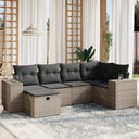 vidaXL 6-Piece Lounge Set with Cushions Poly Rattan Black