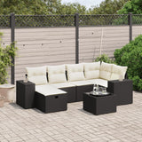 vidaXL 6-Piece Lounge Set with Cushions Poly Rattan Black