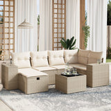 vidaXL 6-Piece Lounge Set with Cushions Poly Rattan Black