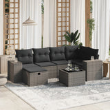 vidaXL 6-Piece Lounge Set with Cushions Poly Rattan Black