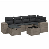 vidaXL 6-Piece Lounge Set with Cushions Poly Rattan Black