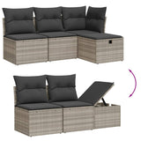 vidaXL 6-Piece Lounge Set with Cushions Poly Rattan Black