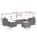vidaXL 6-Piece Lounge Set with Cushions Poly Rattan Black