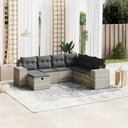 vidaXL 7-delige Loungeset met kussens poly rattan zwart