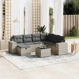 vidaXL 7-delige Loungeset met kussens poly rattan zwart
