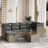 vidaXL 7-delige Loungeset met kussens poly rattan zwart