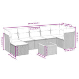 vidaXL 8-Piece Poly Rattan Lounge Set with Cushions Black