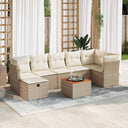 vidaXL 8-Piece Poly Rattan Lounge Set with Cushions Black