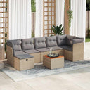 vidaXL 8-Piece Poly Rattan Lounge Set with Cushions Black
