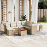 vidaXL 8-Piece Poly Rattan Lounge Set with Cushions Black