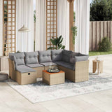vidaXL 8-Piece Poly Rattan Lounge Set with Cushions Black