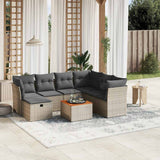 vidaXL 8-Piece Poly Rattan Lounge Set with Cushions Black