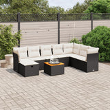 vidaXL 9-piece Garden Lounge Set with Cushions Poly Rattan Black