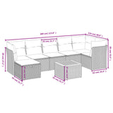 vidaXL 9-piece Garden Lounge Set with Cushions Poly Rattan Black
