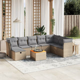 vidaXL 9-piece Garden Lounge Set with Cushions Poly Rattan Black