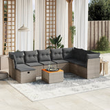 vidaXL 9-piece Garden Lounge Set with Cushions Poly Rattan Black