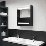 vidaXL Badkamerkast met spiegel en LED 50x14x60 cm betongrijs