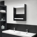 vidaXL Badkamerkast met spiegel en LED 50x14x60 cm betongrijs