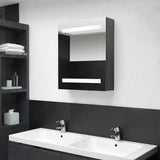 vidaXL Badkamerkast met spiegel en LED 50x14x60 cm betongrijs