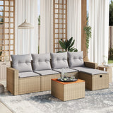 vidaXL 6-Piece Lounge Set with Cushions Poly Rattan Black