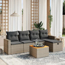 vidaXL 6-Piece Lounge Set with Cushions Poly Rattan Black