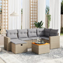 vidaXL 7-delige Loungeset met kussens poly rattan zwart