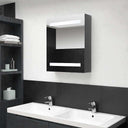vidaXL Badkamerkast met spiegel en LED 50x14x60 cm betongrijs