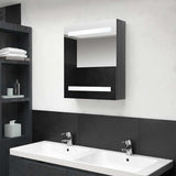 vidaXL Badkamerkast met spiegel en LED 50x14x60 cm betongrijs
