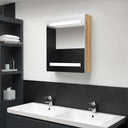 vidaXL Badkamerkast met spiegel en LED 50x14x60 cm betongrijs