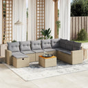 vidaXL 9-piece Poly Rattan Lounge Set with Cushions Black