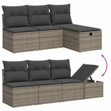 vidaXL 9-piece Poly Rattan Lounge Set with Cushions Black