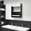 vidaXL Badkamerkast met spiegel en LED 50x14x60 cm betongrijs