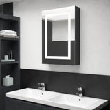 vidaXL Badkamerkast met spiegel en LED 50x13x70 cm betongrijs