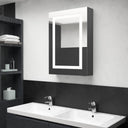 vidaXL Badkamerkast met spiegel en LED 50x13x70 cm betongrijs