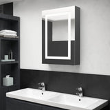 vidaXL Badkamerkast met spiegel en LED 50x13x70 cm betongrijs