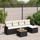 vidaXL 6-Piece Lounge Set with Cushions Poly Rattan Black