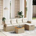 vidaXL 6-Piece Lounge Set with Cushions Poly Rattan Black