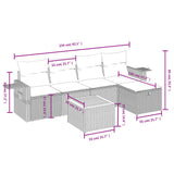 vidaXL 6-Piece Lounge Set with Cushions Poly Rattan Black